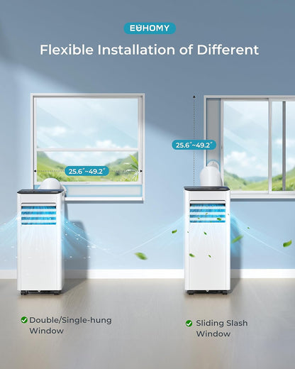 9000 BTU Portable Air Conditioner with Dehumidifier, Sleep Mode & Remote Control
